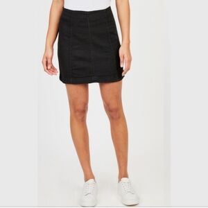 Free People Black Denim Mini Casual Skirt